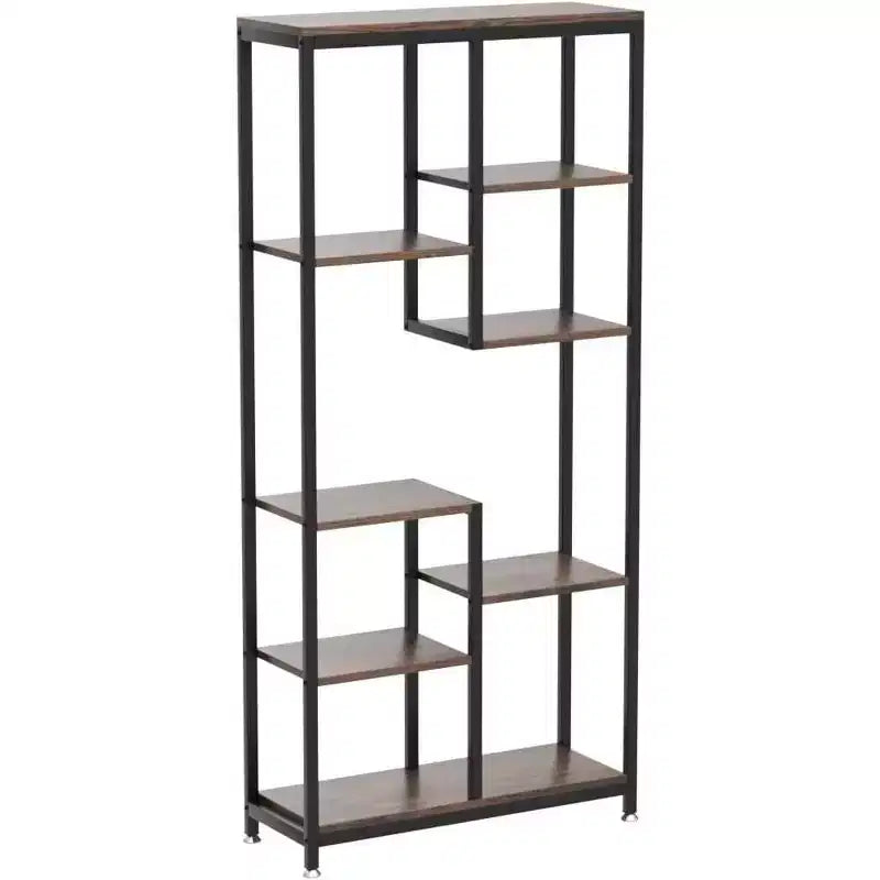 Étagère haute à 6 niveaux, organiseur de rangement moderne et étagère d'angle industrielle pour garage, chambre, bureau, cuisine, salon