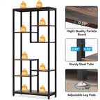 Étagère haute à 6 niveaux, organiseur de rangement moderne et étagère d'angle industrielle pour garage, chambre, bureau, cuisine, salon