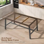Table à manger industrielle pour 4 à 6 personnes, grande table de cuisine en bois de 160 cm avec cadre métallique robuste, longue table à manger rectangulaire 4 places pour le dîner