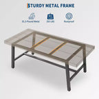 Table à manger industrielle pour 4 à 6 personnes, grande table de cuisine en bois de 160 cm avec cadre métallique robuste, longue table à manger rectangulaire 4 places pour le dîner
