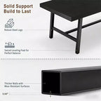 Table à manger industrielle pour 4 à 6 personnes, grande table de cuisine en bois de 160 cm avec cadre métallique robuste, longue table à manger rectangulaire 4 places pour le dîner