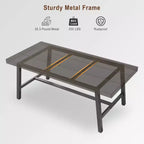Table à manger industrielle pour 4 à 6 personnes, grande table de cuisine en bois de 160 cm avec cadre métallique robuste, longue table à manger rectangulaire 4 places pour le dîner