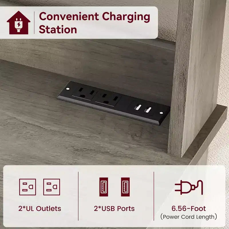 Meuble de cuisine avec support pour four à micro-ondes, étagère de rangement haute et polyvalente avec plateau épais pour salle à manger