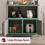 Meuble de cuisine avec support pour four à micro-ondes, étagère de rangement haute et polyvalente avec plateau épais pour salle à manger