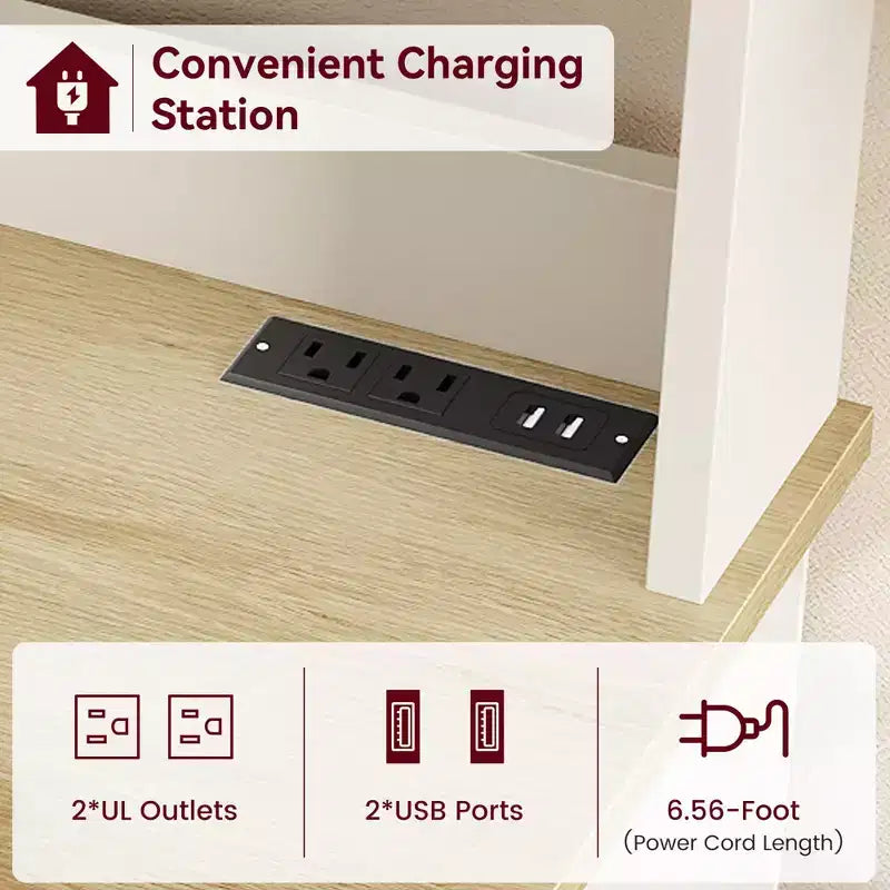 Meuble de cuisine avec support pour four à micro-ondes, étagère de rangement haute et polyvalente avec plateau épais pour salle à manger