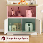 Meuble de cuisine avec support pour four à micro-ondes, étagère de rangement haute et polyvalente avec plateau épais pour salle à manger