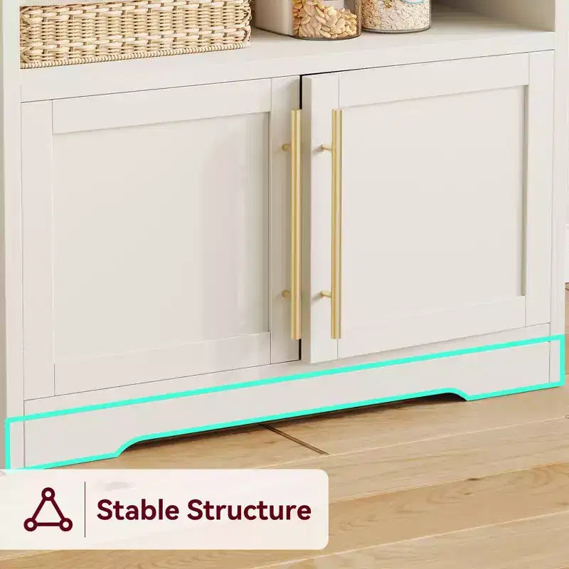 Meuble de cuisine avec support pour four à micro-ondes, étagère de rangement haute et polyvalente avec plateau épais pour salle à manger