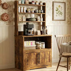 Meuble de cuisine avec support pour four à micro-ondes, étagère de rangement haute et polyvalente avec plateau épais pour salle à manger