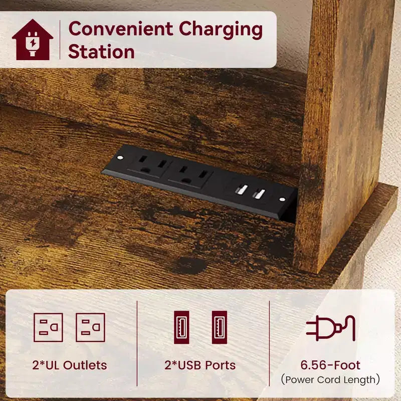 Meuble de cuisine avec support pour four à micro-ondes, étagère de rangement haute et polyvalente avec plateau épais pour salle à manger