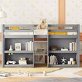 Bellemave Twin Low Loft bed With Two-Tier Shelves and LED Light,Pine Low Loft Bed Frame with Kid-Friendly Design,No Box Spring Needed