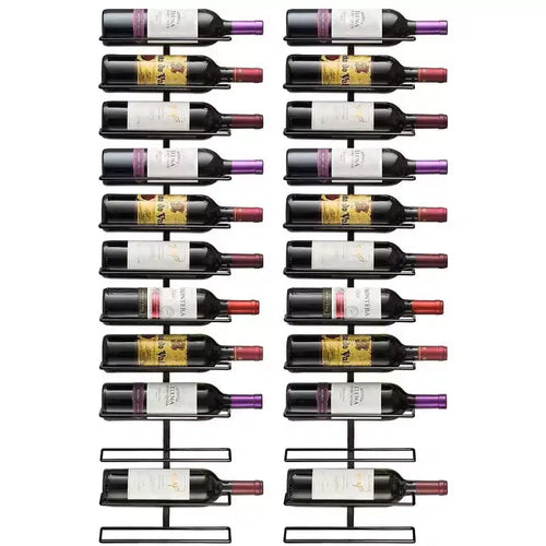 Sorbus 2 Pack Black Metal Wine Rack Bottle Holder - for Home Bar, Kitchen (Holds 24)