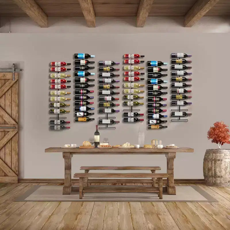 Lot de 2 casiers à vin en métal noir – pour bar à la maison, cuisine (peut contenir 24 bouteilles)