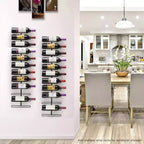 Lot de 2 casiers à vin en métal noir – pour bar à la maison, cuisine (peut contenir 24 bouteilles)