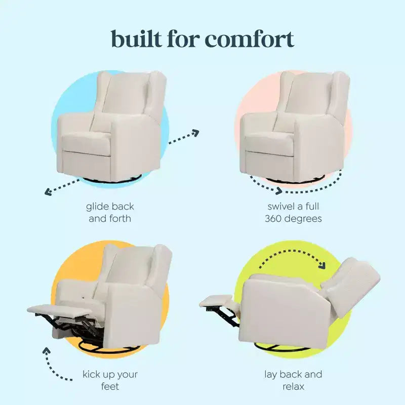 Fauteuil inclinable et planeur pivotant Arlo - Boucle ivoire