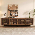 JVNOXK 78-inch Modern TV Stand with Closed Storage and Soft-Close Hinges Accommodates TVs up to 85 inches Ideal for Living Rooms Walnut