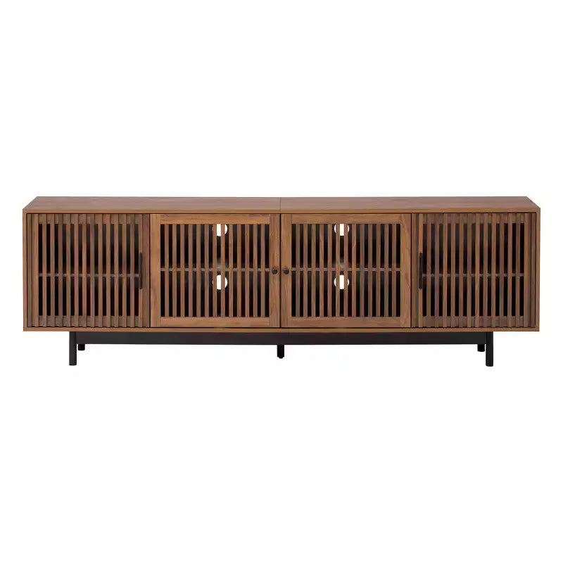 Meuble TV moderne de 78 pouces avec rangement fermé et charnières à fermeture douce