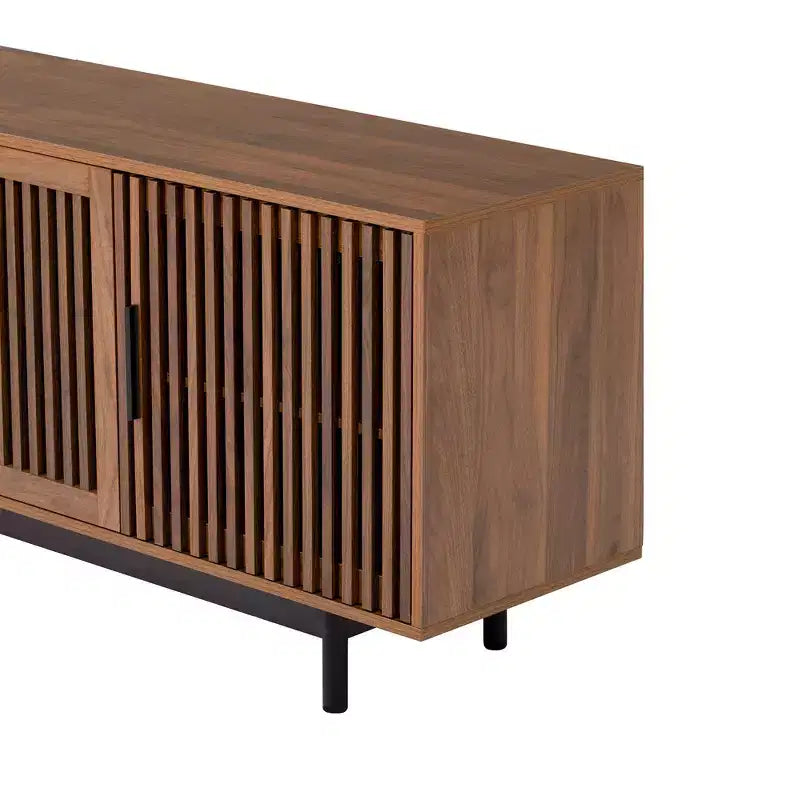 Meuble TV moderne de 78 pouces avec rangement fermé et charnières à fermeture douce