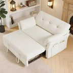 Dyonery 3-in-1 Convertible Sofa Bed, Pull Out Sleeper Sofa with Side Pocket & Adjustable Backrest, Tool-Free Assembly, Folding Loveseat