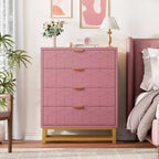 Commode moderne à 4 tiroirs avec pieds en métal, grand meuble de rangement pour chambre et salon, élégante armoire de rangement en bois pour vêtements