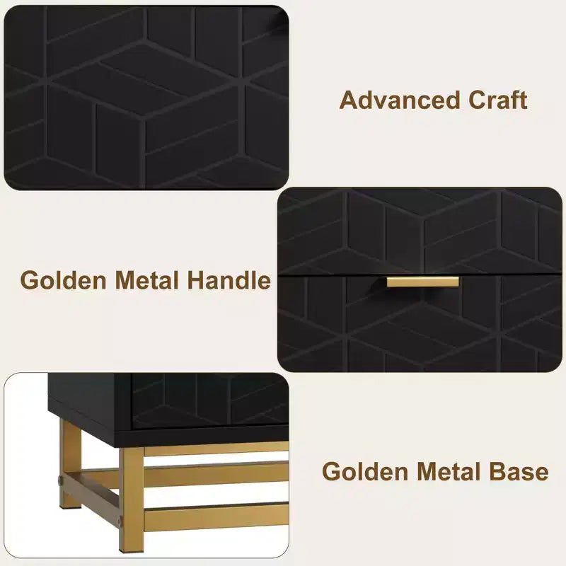 Commode moderne à 4 tiroirs avec pieds en métal, grand meuble de rangement pour chambre et salon, élégante armoire de rangement en bois pour vêtements