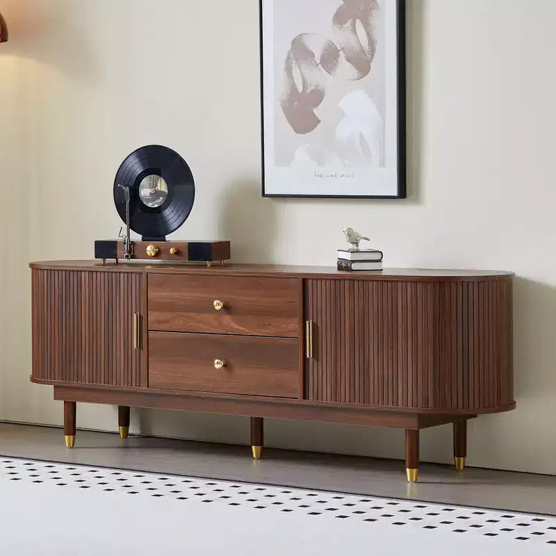 Canapé de rangement en tissu ligné, cadre en bois massif et métal, décor de clous argentés pour salon gris