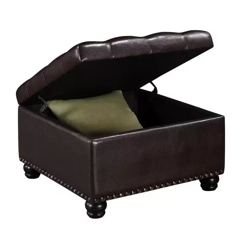 Table basse Empire Ottoman avec rangement dissimulé Espresso