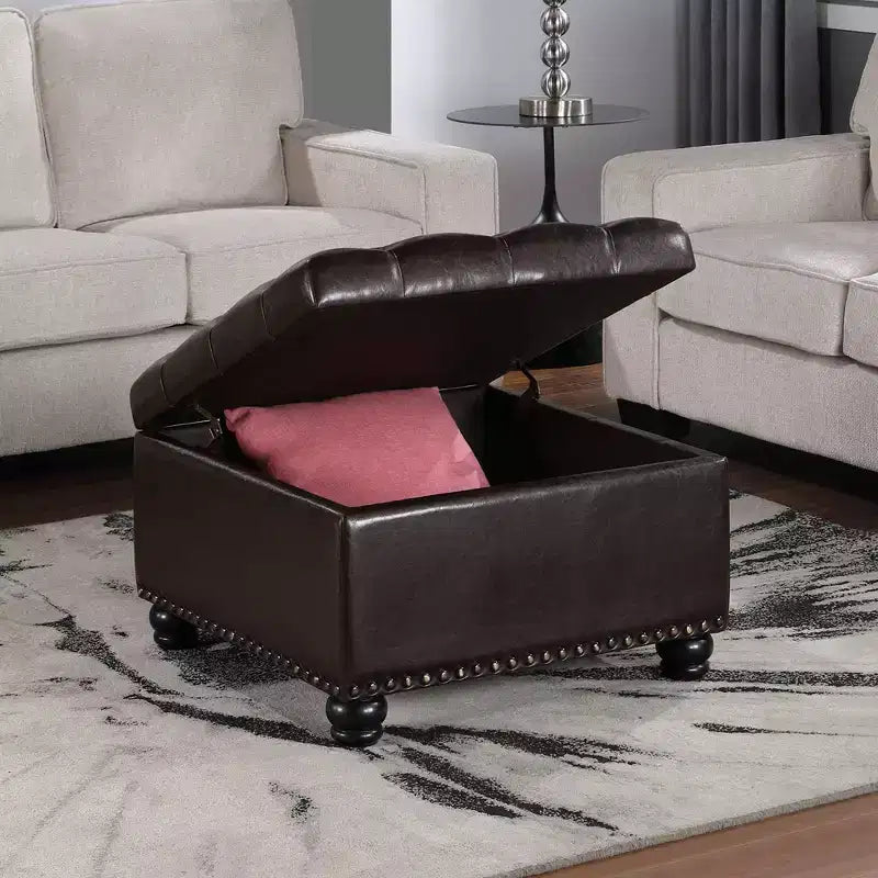 Table basse Empire Ottoman avec rangement dissimulé Espresso