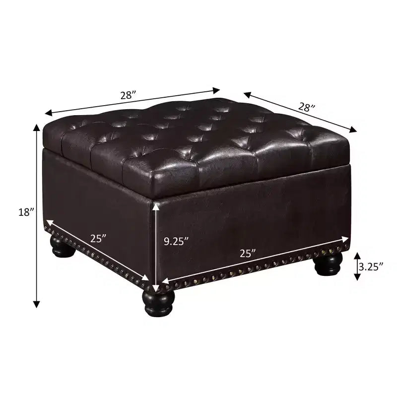 Table basse Empire Ottoman avec rangement dissimulé Espresso