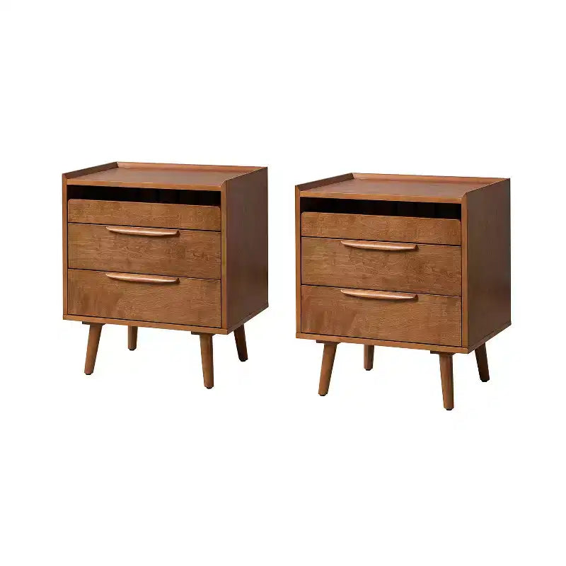 Set of 2 Janet 3 - Drawer end table with a Charging Station | KARAT HOME