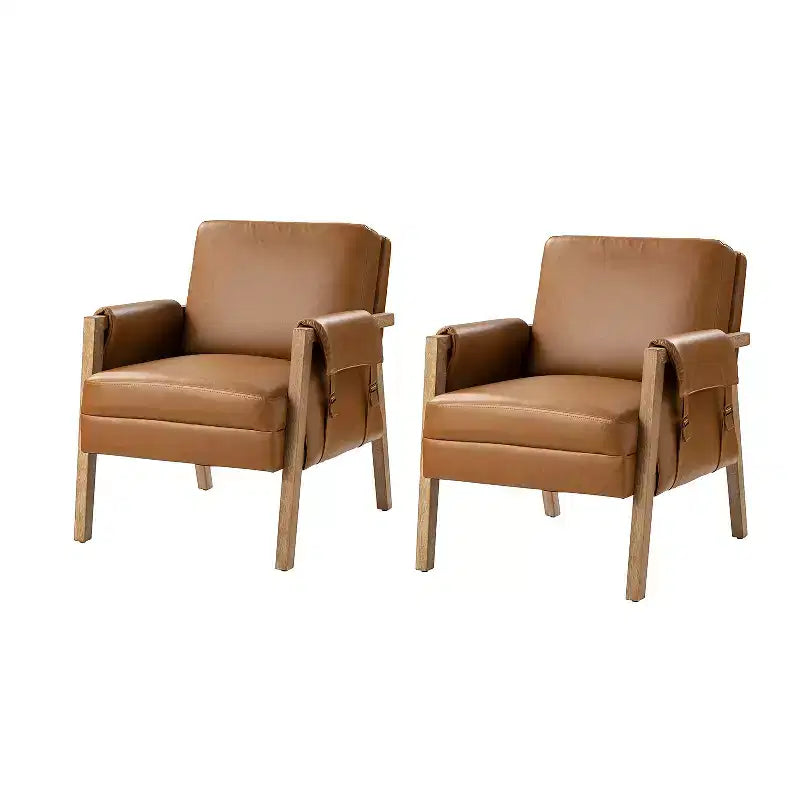 Kelly Mid-century Armchair with Distressed Finish Set of 2 | HULALA HOME