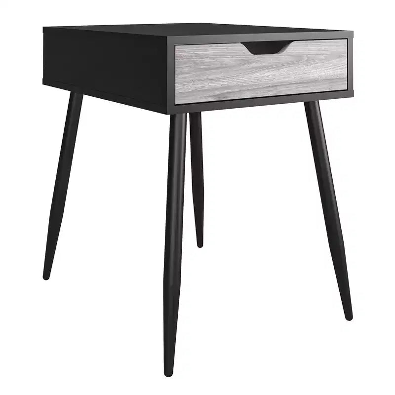 RealRooms Grafton End Table, Black Oak