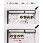 Chariot de bar, Desserte de bar, Chariot à vin, Rangement pour bouteilles, pour Cuisine, Salle à manger, Or, Noir, Argent, Or rose