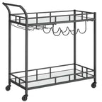 Chariot de bar, Desserte de bar, Chariot à vin, Rangement pour bouteilles, pour Cuisine, Salle à manger, Or, Noir, Argent, Or rose