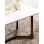 Table basse en bois Olivant, 44x22x20, Blanc et Noyer