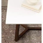Table basse en bois Olivant, 44x22x20, Blanc et Noyer