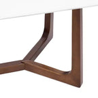 Table basse en bois Olivant, 44x22x20, Blanc et Noyer