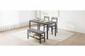 Garvee Table Set for 4, Kitchen Table with 2 Chairs and a Bench, 4-Person Dining Room Table Set for Apartment, Kitchen, Small Space, Gray