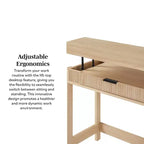 Bureau à plateau relevable cannelé
