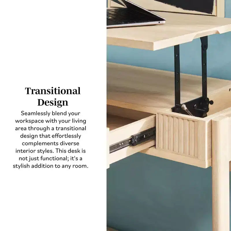 Bureau à plateau relevable cannelé