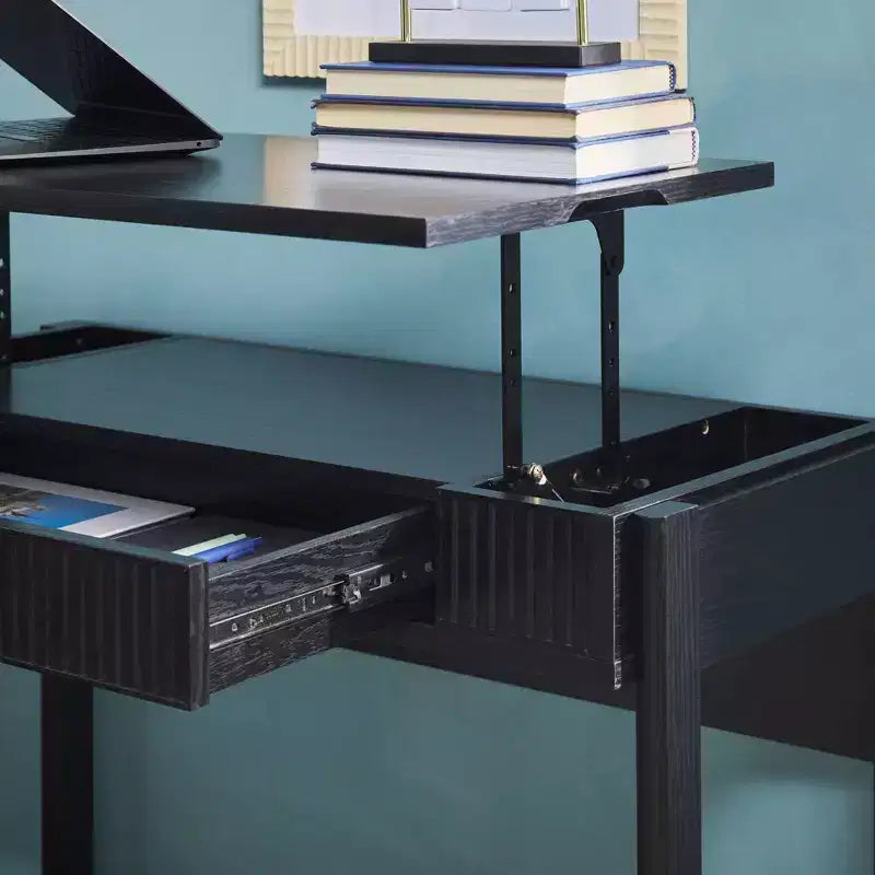Bureau à plateau relevable cannelé