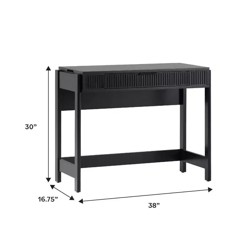 Bureau à plateau relevable cannelé